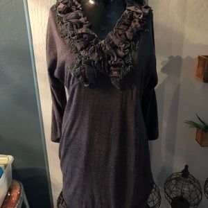 Long sleeve shirt with ruffles